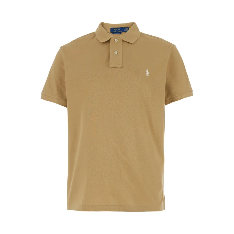 Polo Ralph Lauren custom Slim Fit Beige Polo With Classic Collar And Pony Embroidery On The Front In Cotton Man