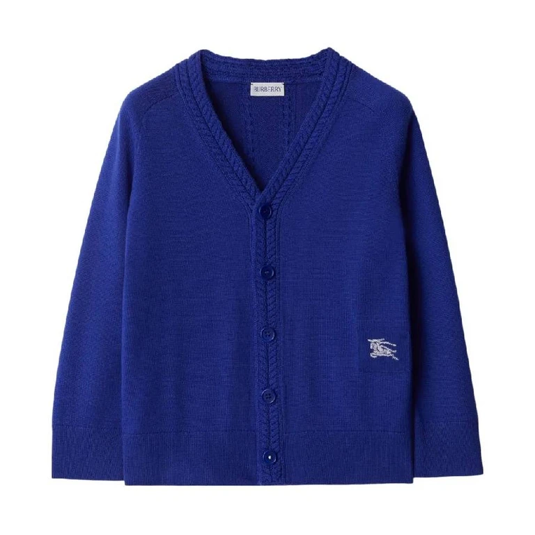 Burberry Boys Equestrian Knight Motif Wool Cardigan