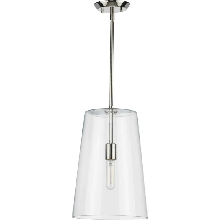 Polished Nickel One Light Pendant from the Clarion Collection