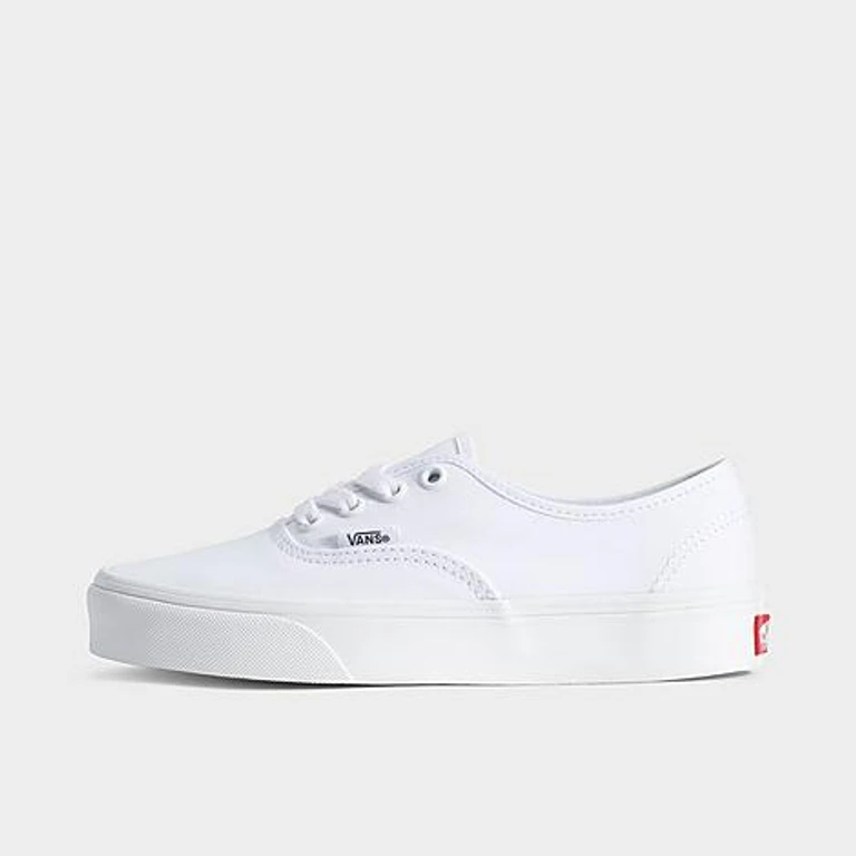 Vans Big Kids Authentic Casual Shoes in True White Size: 3.5
