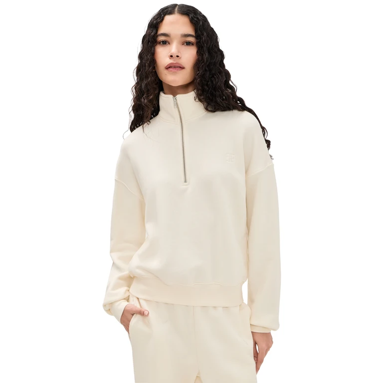 Éterne Oversized Half Zip Sweatshirt Cream M