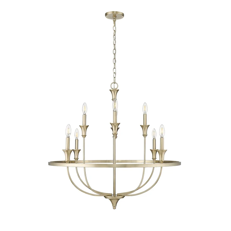 Modern Gold Eight Light Chandelier from the Emery Collection