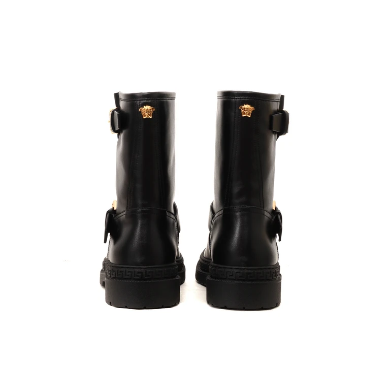 Versace Shoes Black Calfskin Booties - Kids