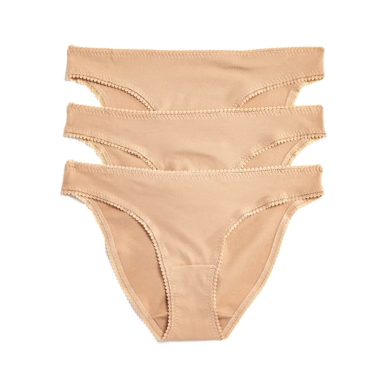 On Gossamer Cabana Cotton Blend Stretch Hip Bikinis, Set of 3