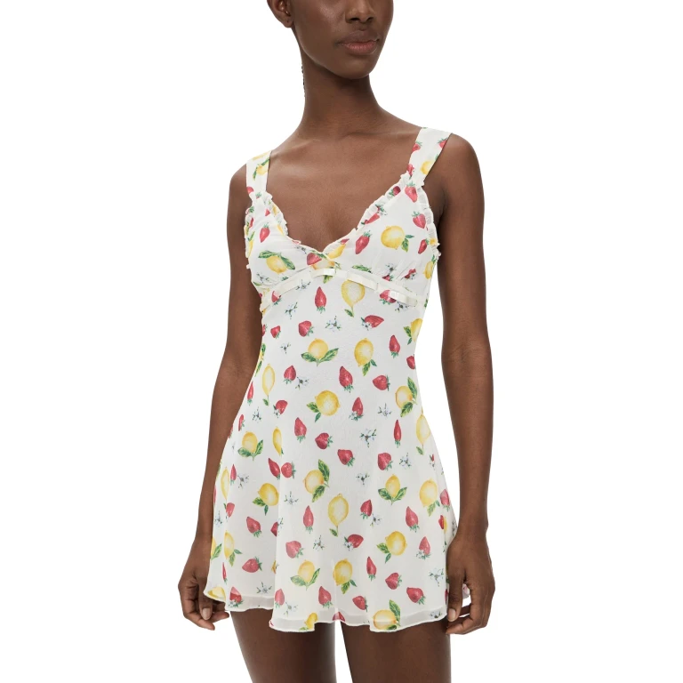 Frankies Bikinis Dreamer Chiffon Mini Dress Amalfi L