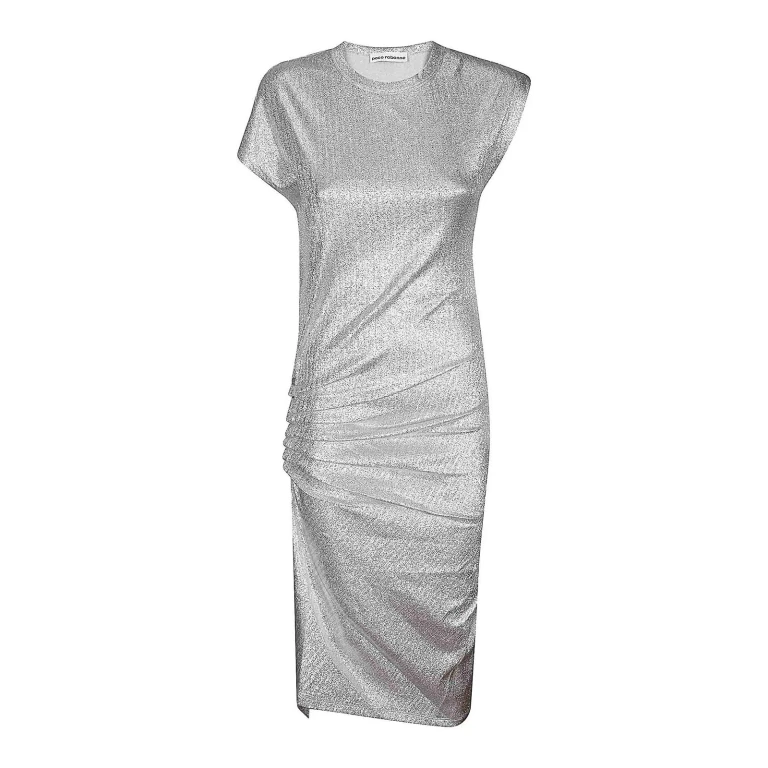 Rabanne Robe Au Genou - Argent