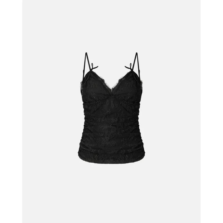 Pinko - Haut à bretelles en dentelle florale - XXS
