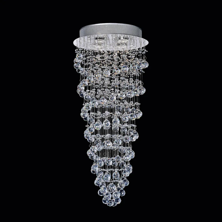 Double Spiral 4 Light Flush Mount with Chrome finish