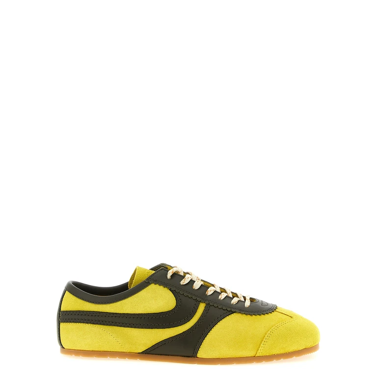Dries Van Noten Suede sneakers Yellow Calfskin Leather Cow - Women