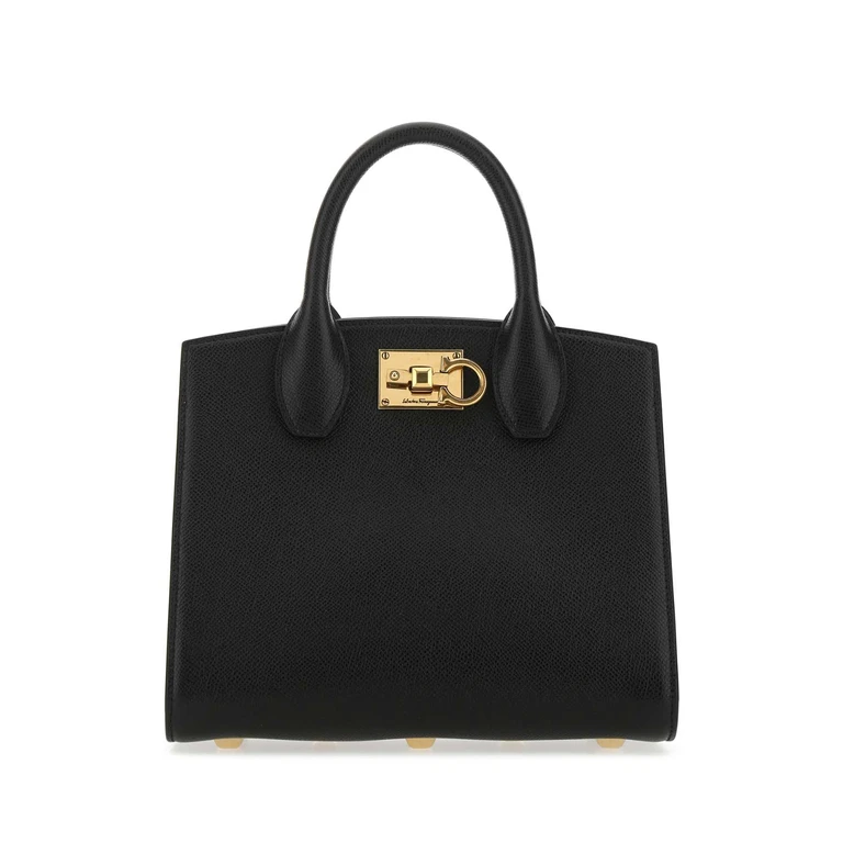 Ferragamo Black Leather The Studio Handbag Nerobonbon Borse A Mano - Women