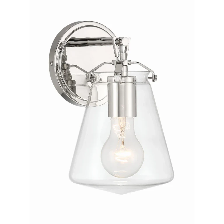 Polished Nickel One Light Wall Sconce from the Voss Collection