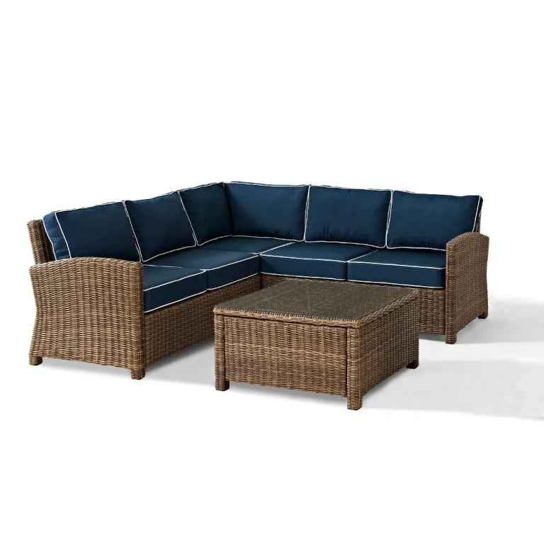 Ensemble de patio 4 pièces Bradenton marine et marron