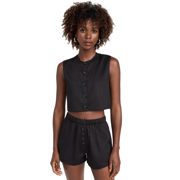 Leset Yoko Crew Neck Vest Black XL