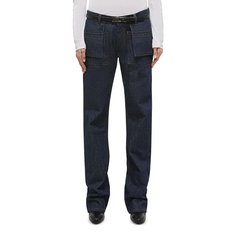 Helmut Lang Brooklyn Straight Leg Utility Jeans in Raw Indigo