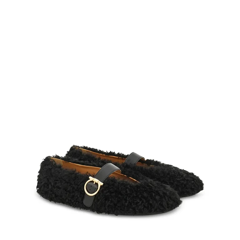 Ferragamo Donna Nero Ballerine con Fibbia