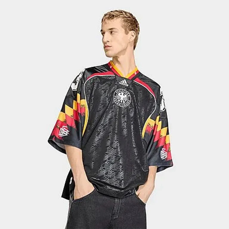 Men's Bringback Remixed Germany Soccer Jersey in Black Size: Small