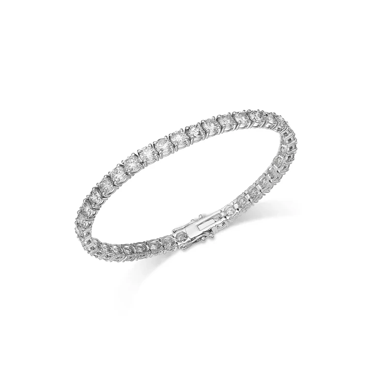 Luxe Collection Certified Diamond Classic Tennis Bracelet in 14K White Gold, 12.0 tcw