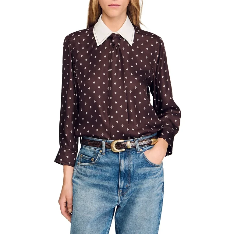 Sandro Silk Tie Shirt