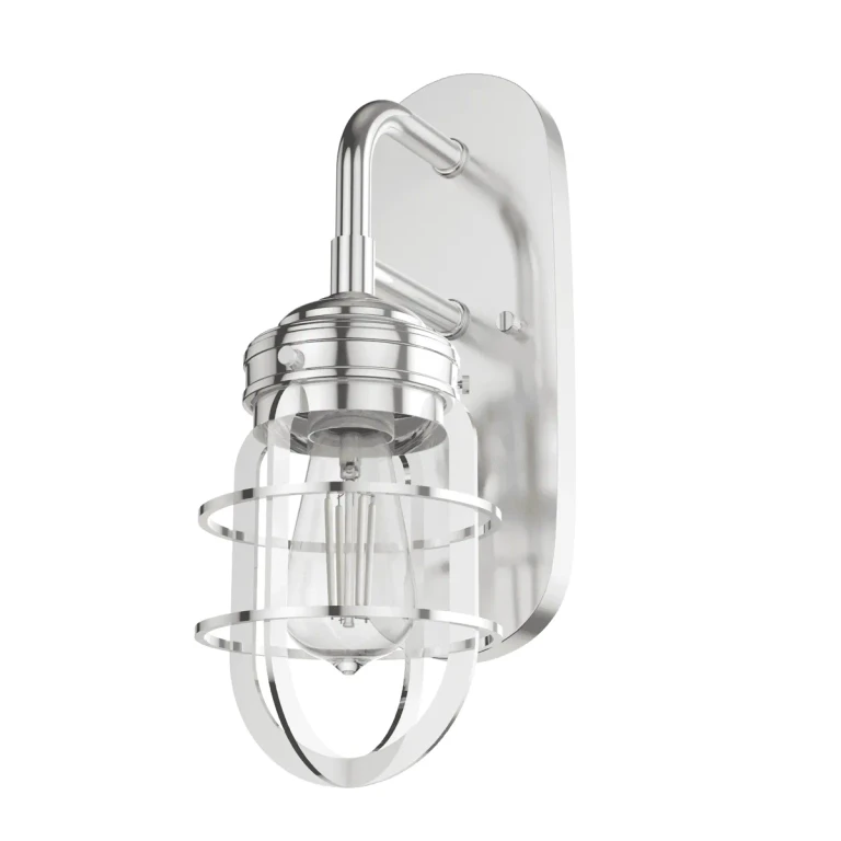 Chrome One Light Wall Sconce from the Starklake Collection