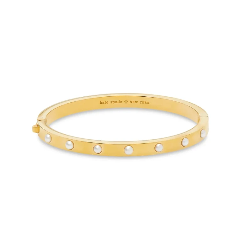 kate spade new york Set in Stone Imitation Pearl Hinged Bangle Bracelet