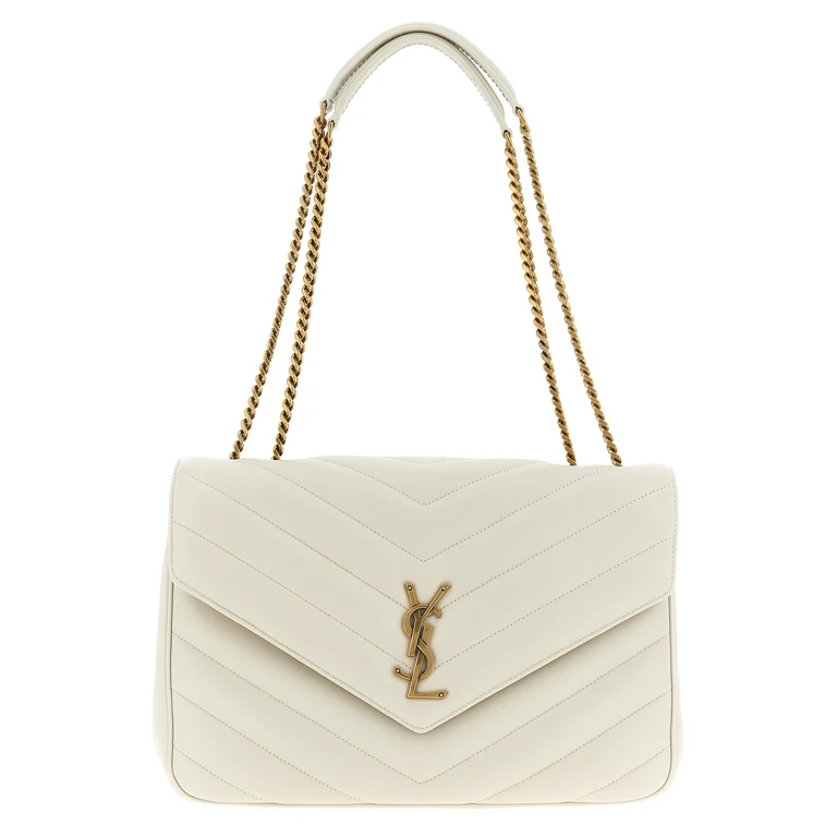 Saint Laurent Beige Lamb Leather Shoulder Bag - Women