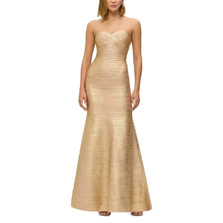 Herve Leger The Metallic Sara Gown