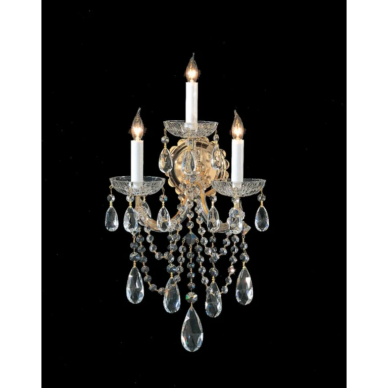 Maria Theresa 3-Light 22" Wall Sconce in Gold with Clear Swarovski Strass Crystals