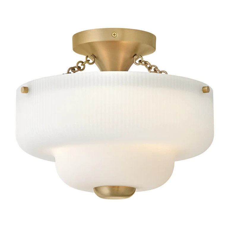 Lacquered Brass LED Semi-Flush Mount from the Adella Collection