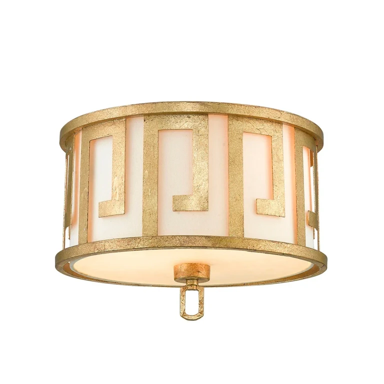 Distressed Gold Two Light Flush Mount from the Lemuria Collection