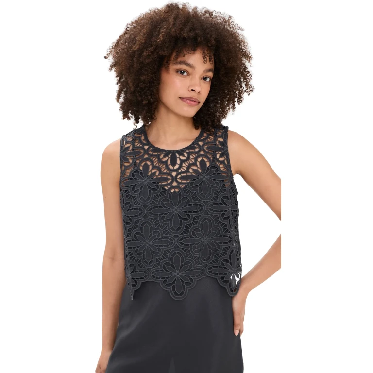 Splendid Pia Pinwheel Eyelet Top Lead XS