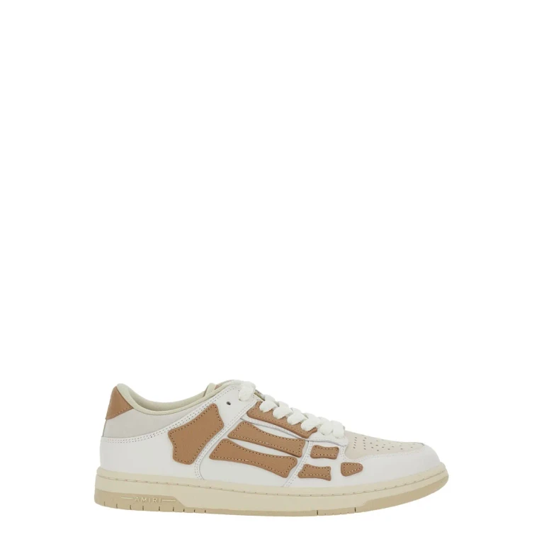 AMIRI skel Top Beige Low Top Sneakers With Logo Patch On The Tongue And Logo Lettering On The Heel In Leather Man