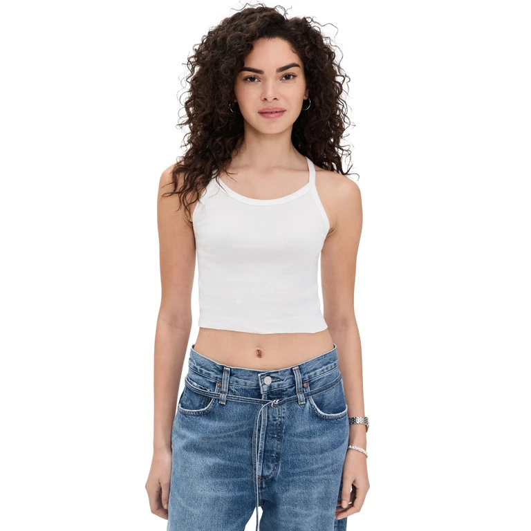 Éterne Cropped Rib Tank Ivory Ivory M