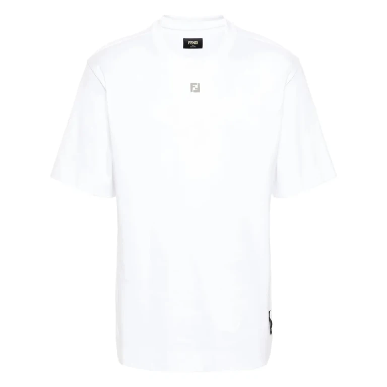T-shirt Fendi in cotone con placca FF