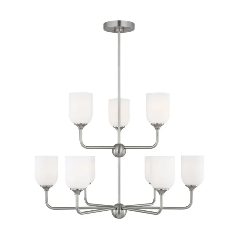 Brushed Steel Chandelier from the Emile Collection