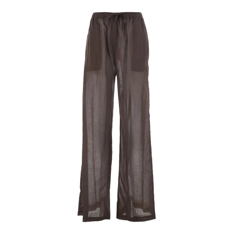 Federica Tosi Brown Pants With Elastic Waist In Cotton For Women