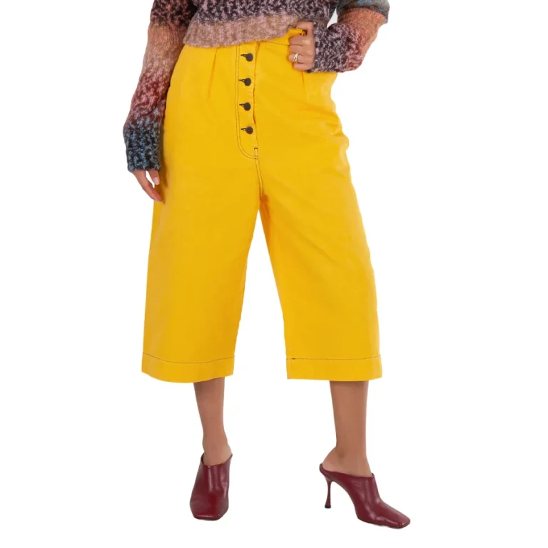Loewe Yellow Contrast Stitch Culottes