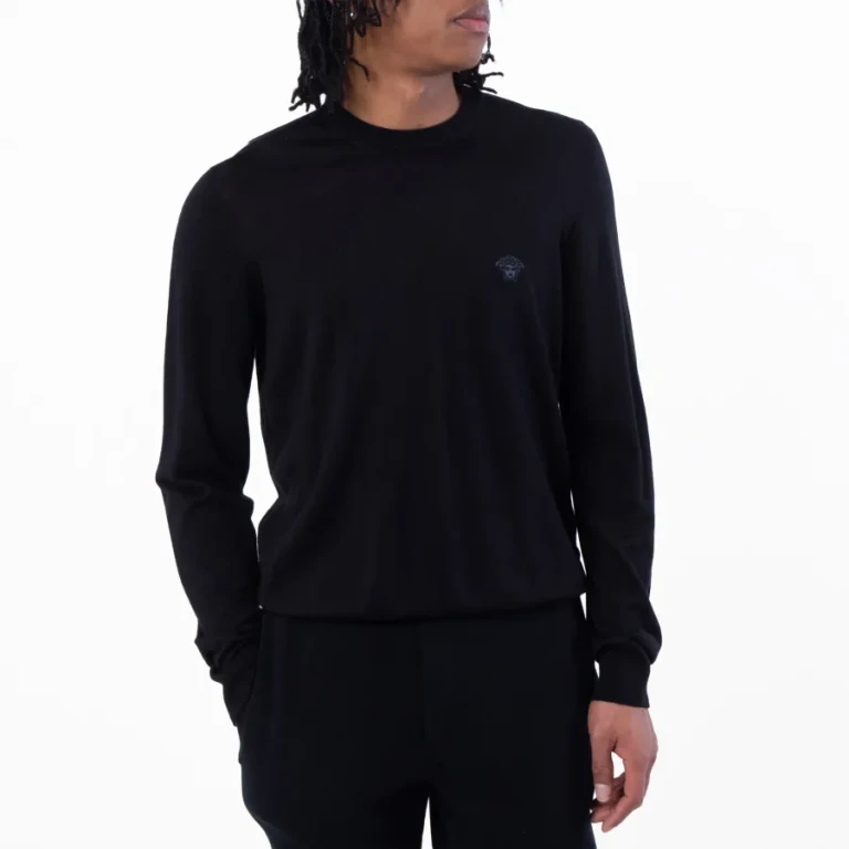 Versace Embroidered Medusa Wool-Blend Sweater