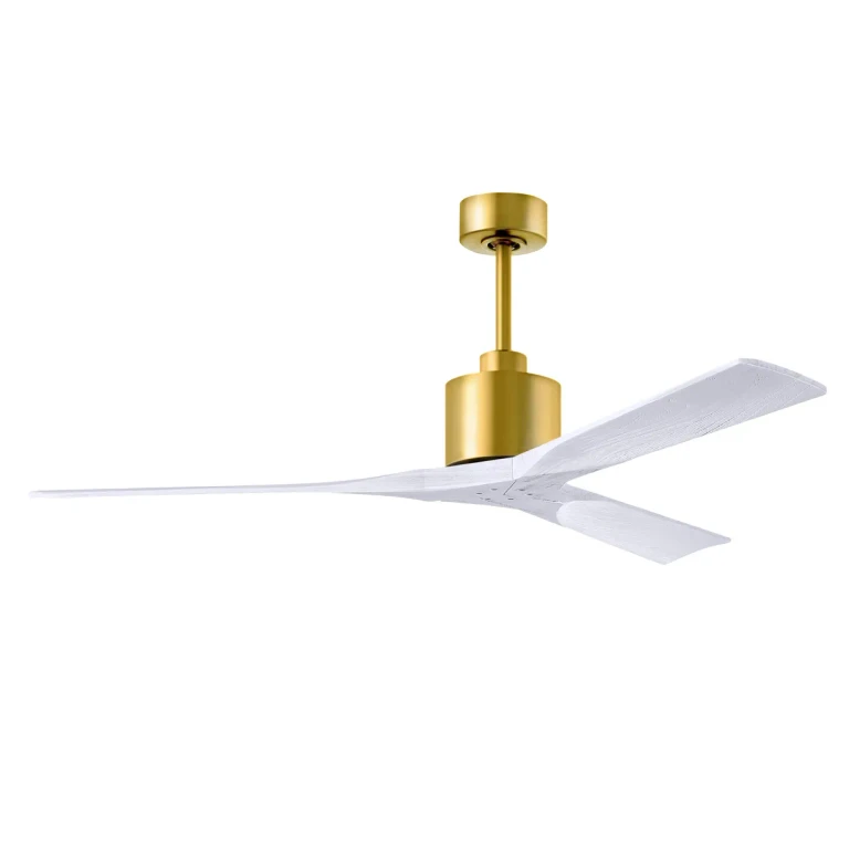 Nan 6-Speed DC 60 Ceiling Fan in Brushed Brass with Matte White blades