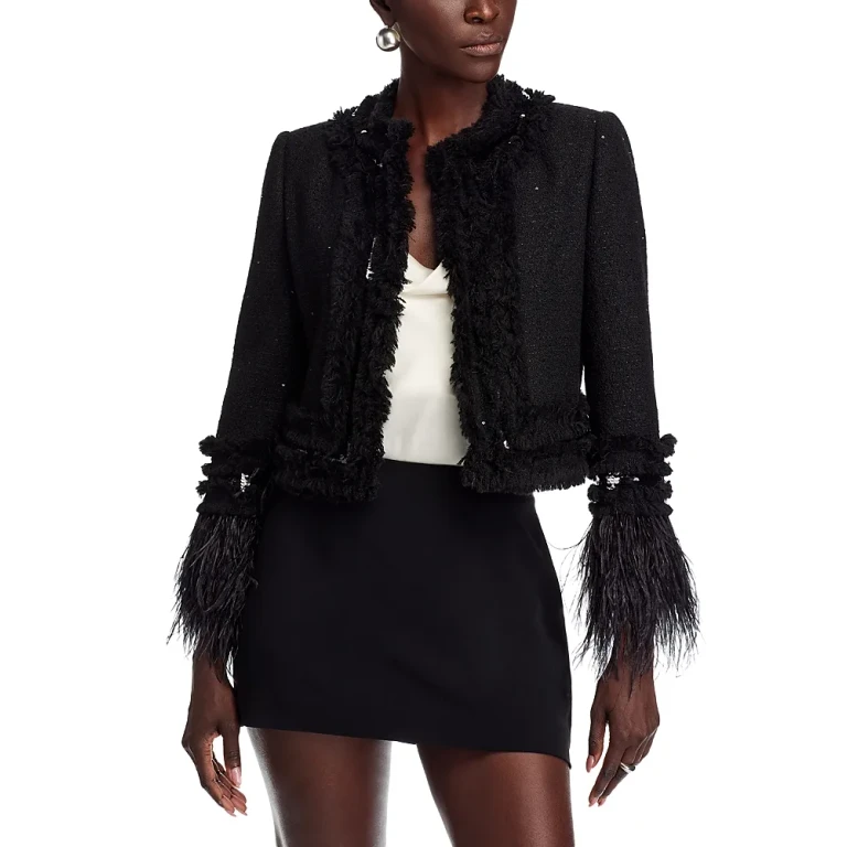 Ungaro Dune Cropped Sequin Tweed Jacket