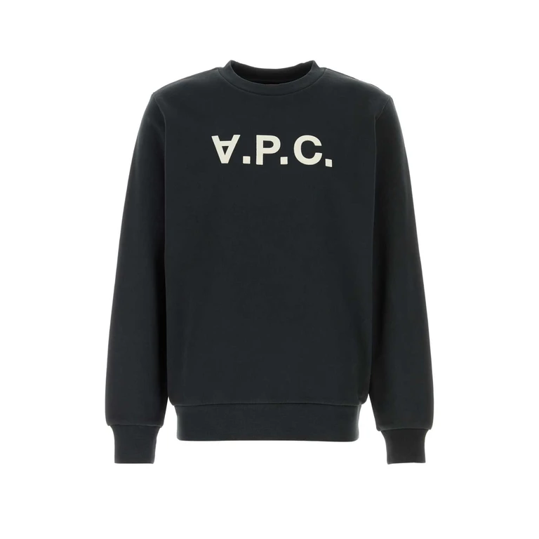 A. P.C. Slate Cotton Sweatshirt Noirblanccasse Coton Biologique Felpe - Men