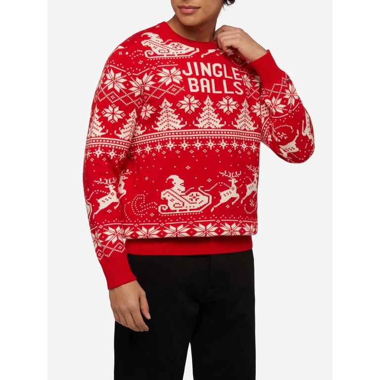 MC2 Saint Barth Fairs Isle Sweater Heron With Jingle Balls Jacquard