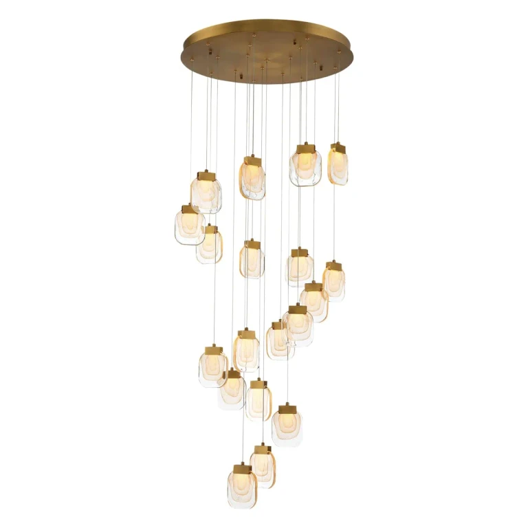 Gold LED Chandelier from the Paget Collection