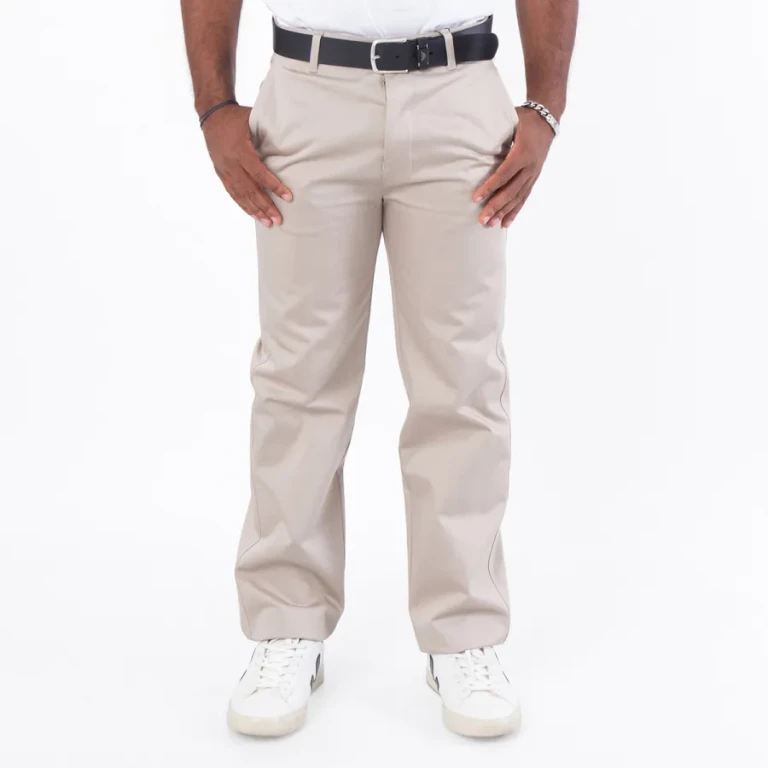 Ami Paris Mens Beige Ami Paris Straight Chino Trousers