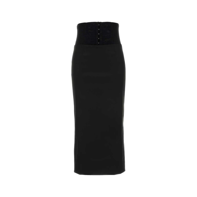 Dolce & Gabbana Black Satin Skirt