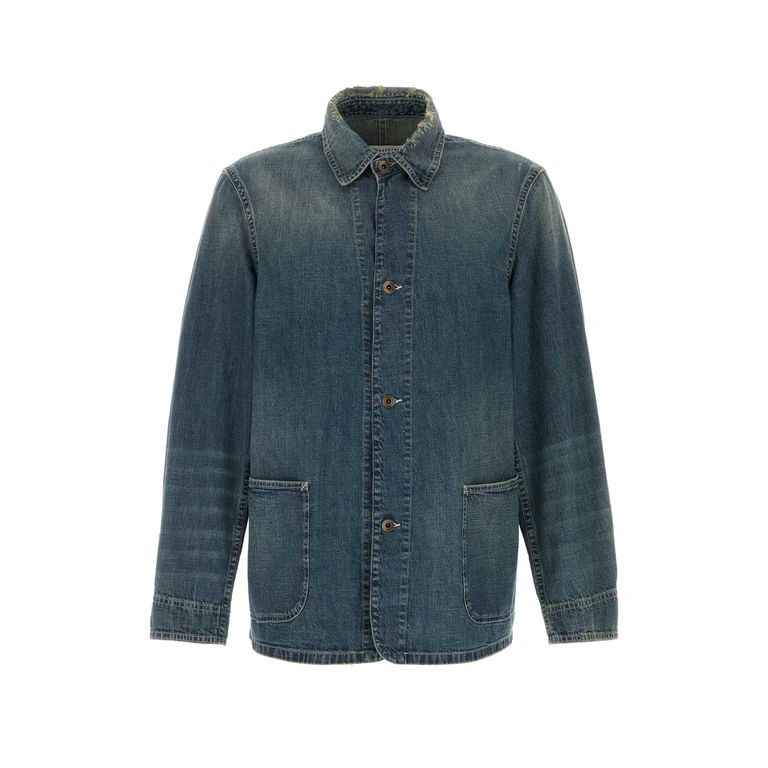 Maison Margiela Denim Jacket Blue Exterior: Cotton Giacche E Gilet - Men