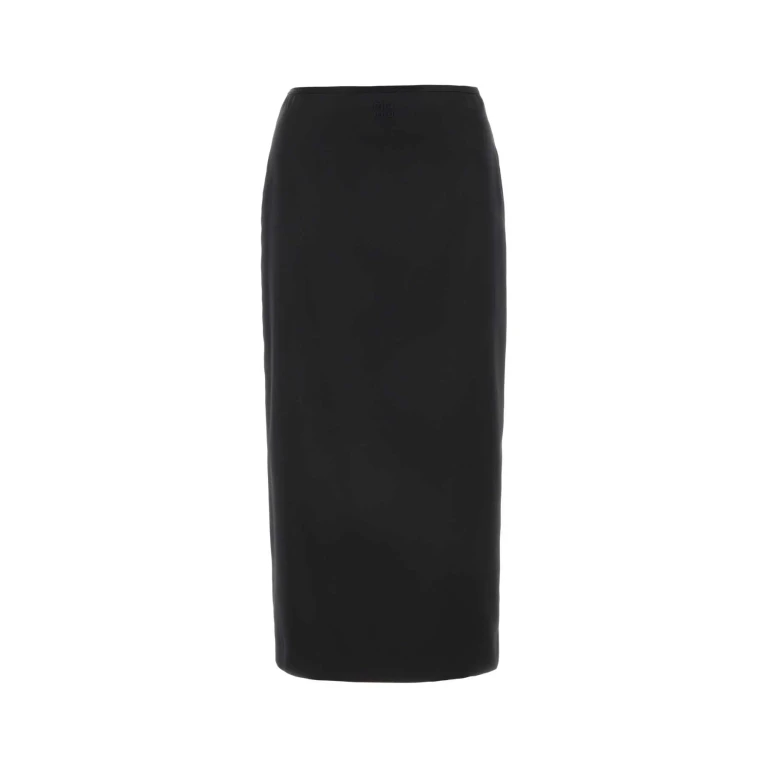 Miu Miu Black Stretch Silk Skirt