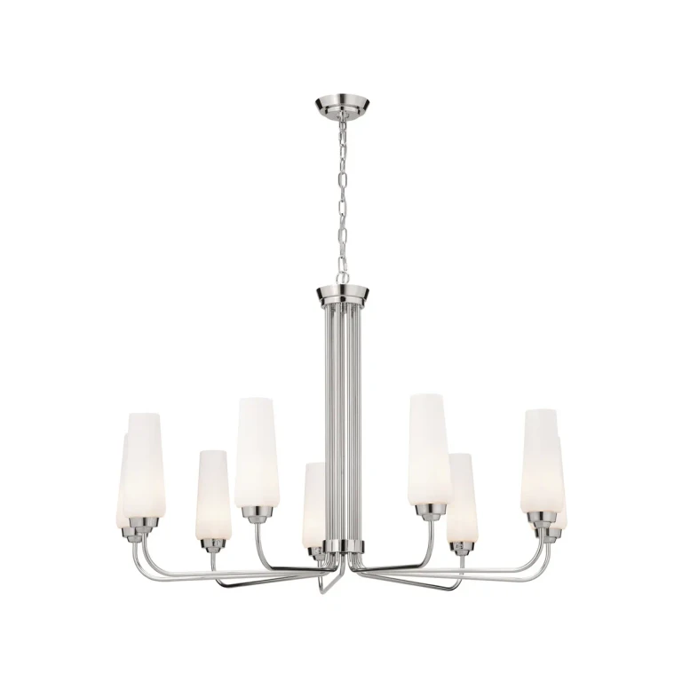 Truby 9-Light Transitional Chandelier in Polished Nickel