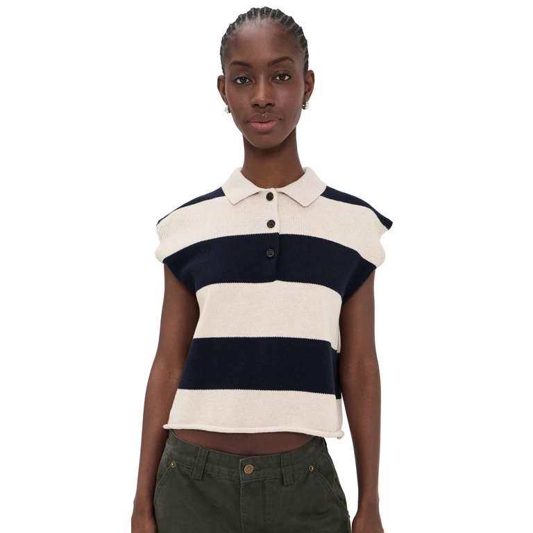 Velvet Zoella Pullover Oat/Navy XS