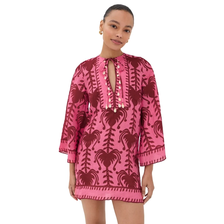 Johanna Ortiz Wild Savannah Tunic Dress Pink/Cheery 2