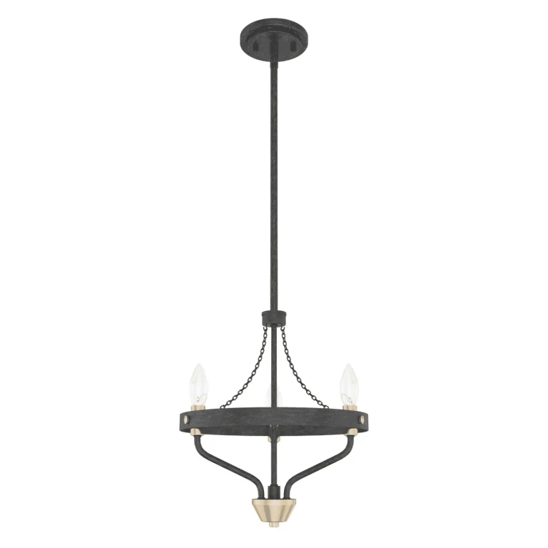 Hunter Merlin 3-Light Small Chandelier in Rustic Iron